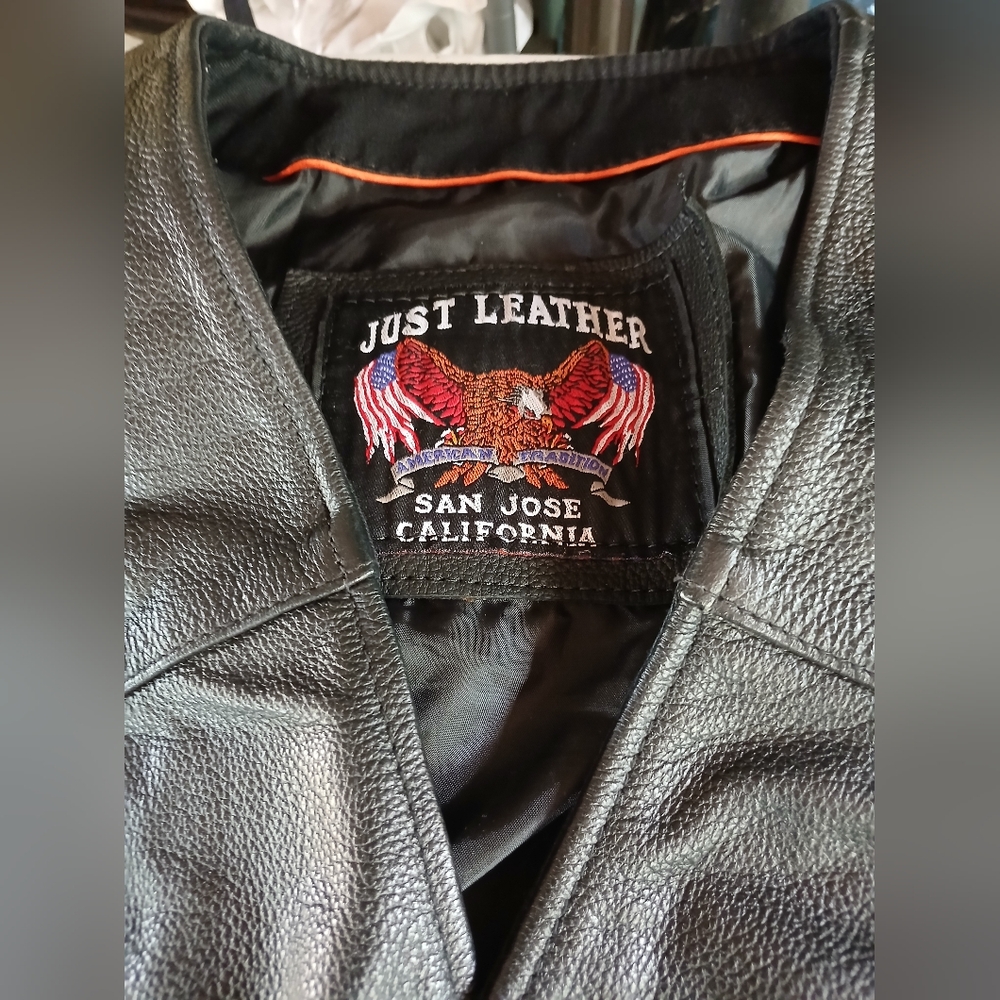 Just Leathers San Jose Womans Leather Vest Blk/Large - Picture 3 of 5